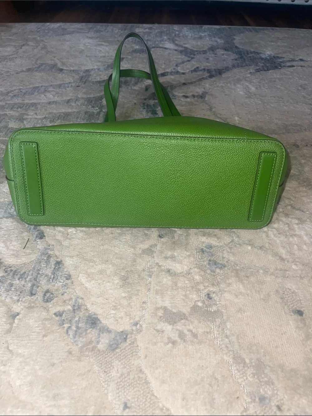 Michael Kors Lime Green Leather Floral Applique Tote